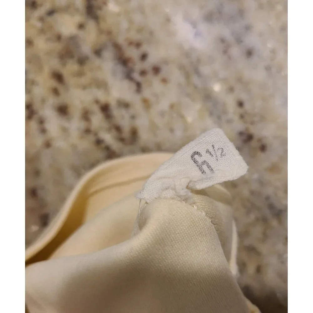 Vintage Size 6.5 Small Pale Yellow Stretch Cotton 8.5
